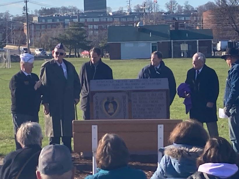 Blumenthal attended the dedication ceremony for Norwalk’s Purple Heart Monument. 